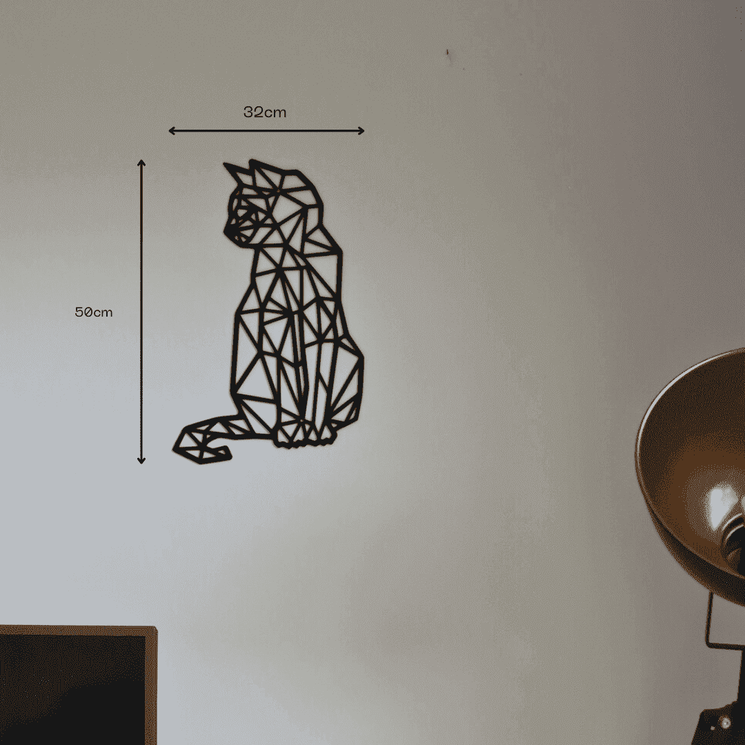 Décoration murale en métal - Chat géométrique - La P'tite Fabrik
