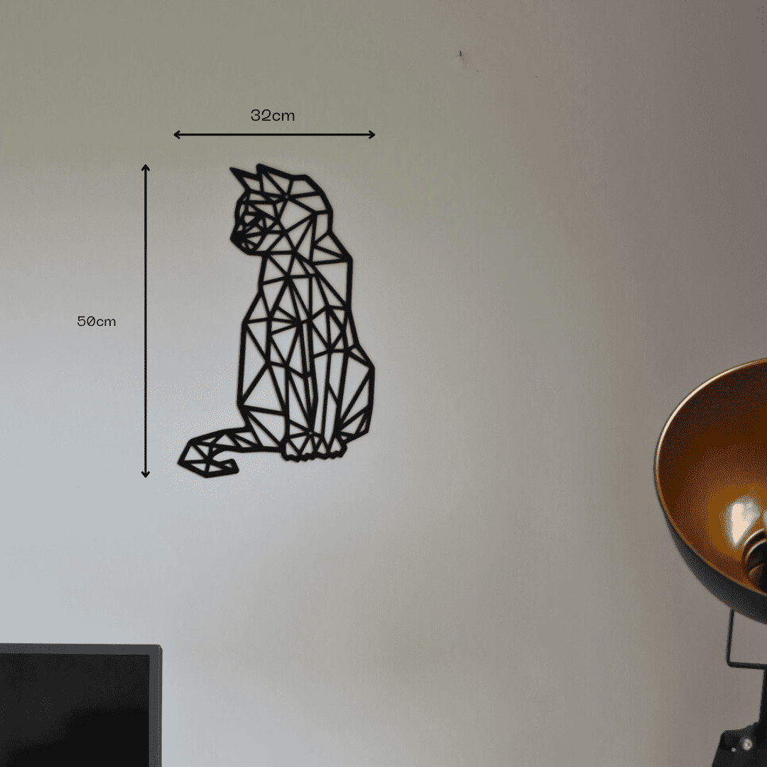 Décoration murale en métal - Chat géométrique - La P'tite Fabrik