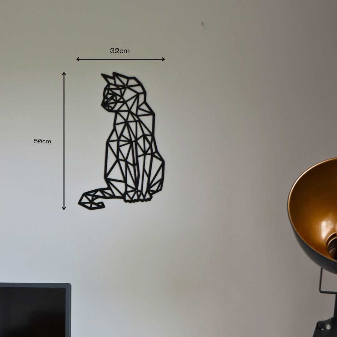 Décoration murale en métal - Chat géométrique - La P'tite Fabrik