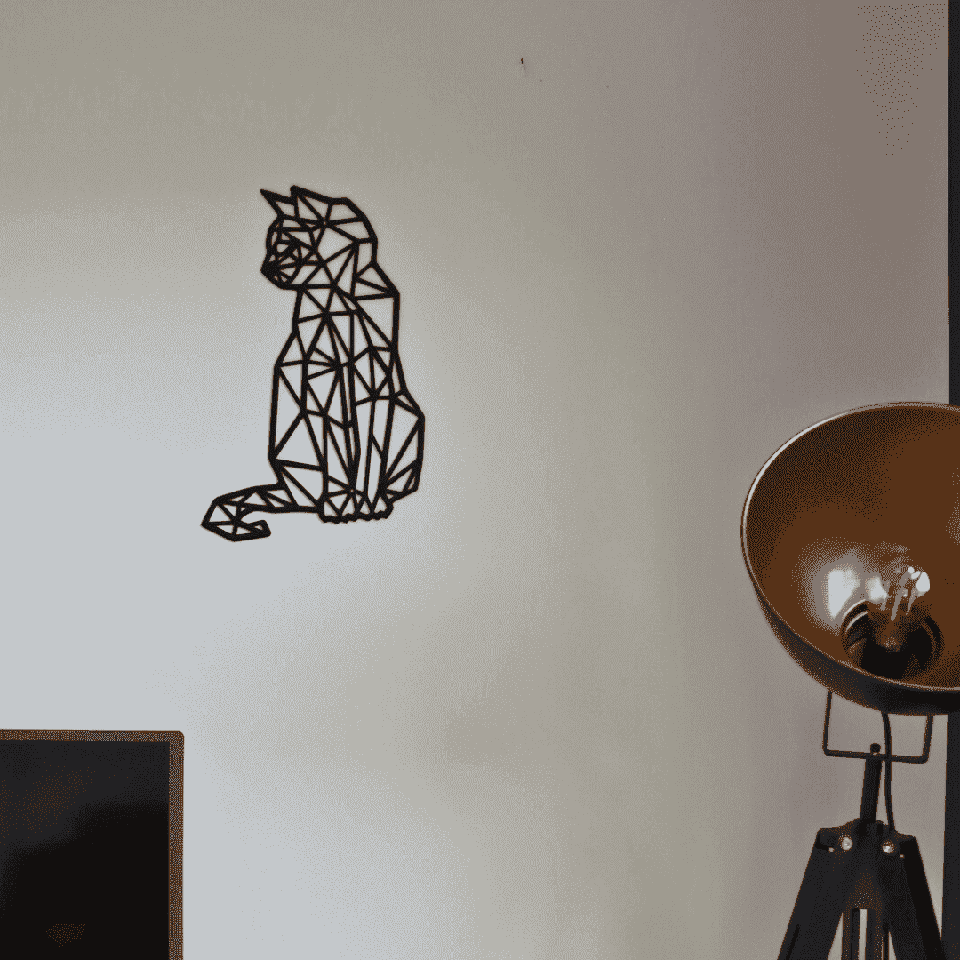 Décoration murale en métal - Chat géométrique - La P'tite Fabrik