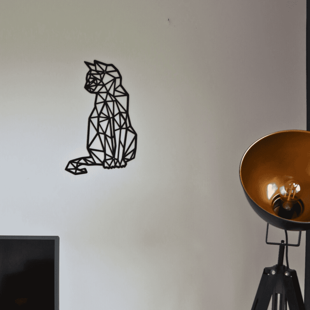 Décoration murale en métal - Chat géométrique - La P'tite Fabrik