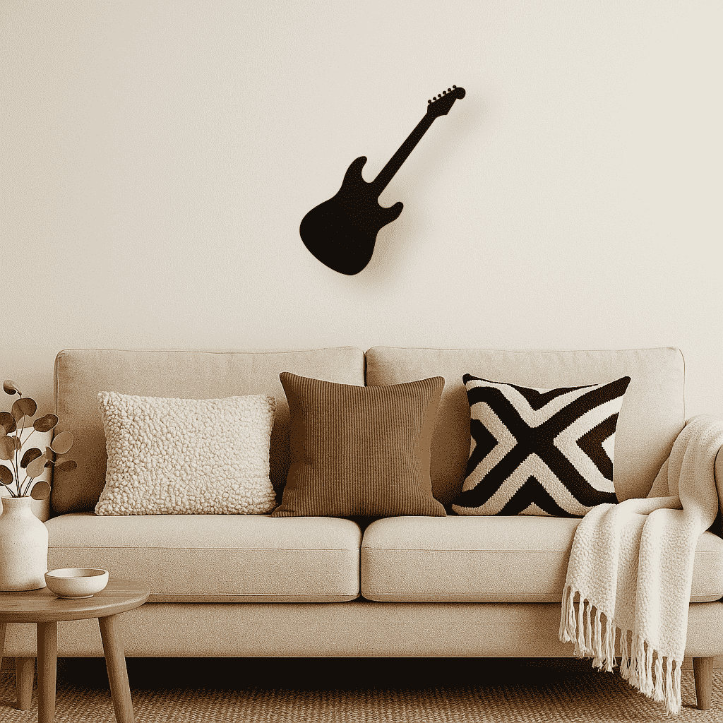 Décoration murale en métal - Guitare Electrique - La P'tite Fabrik