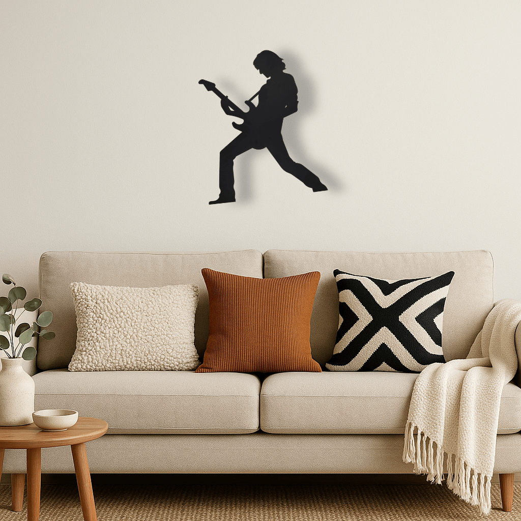 Décoration murale en métal - Guitariste - La P'tite Fabrik