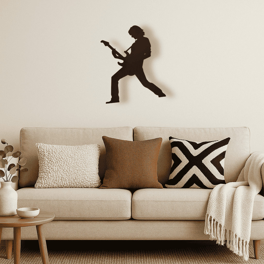 Décoration murale en métal - Guitariste - La P'tite Fabrik