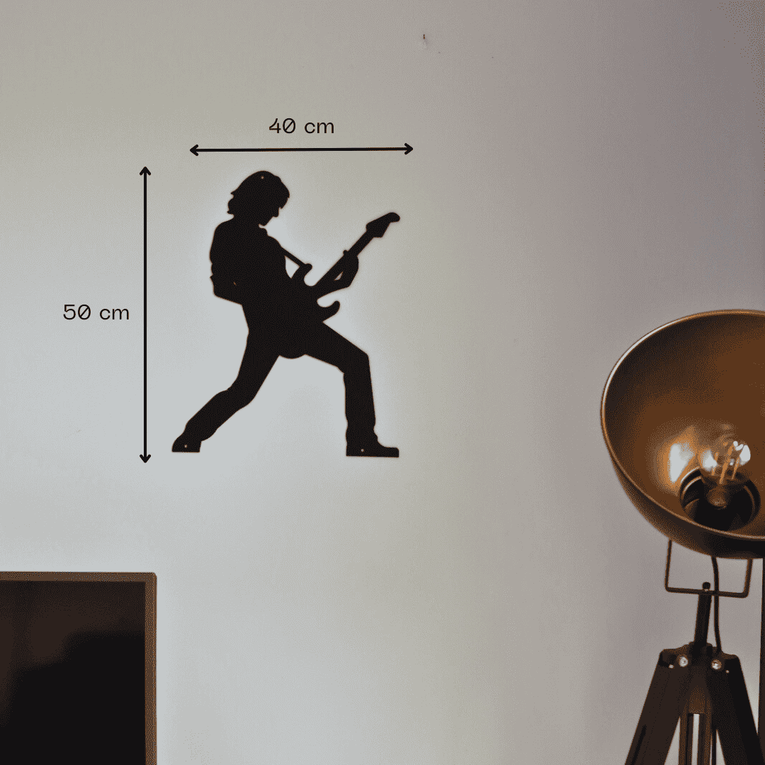Décoration murale en métal - Guitariste - La P'tite Fabrik
