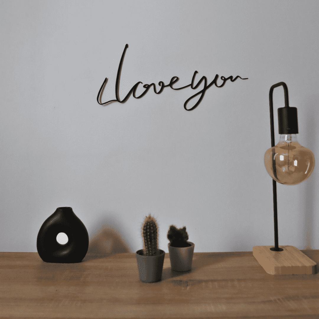 Décoration murale en métal - “I love you” - La P'tite Fabrik