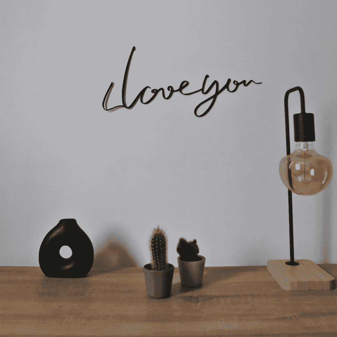 Décoration murale en métal - “I love you” - La P'tite Fabrik