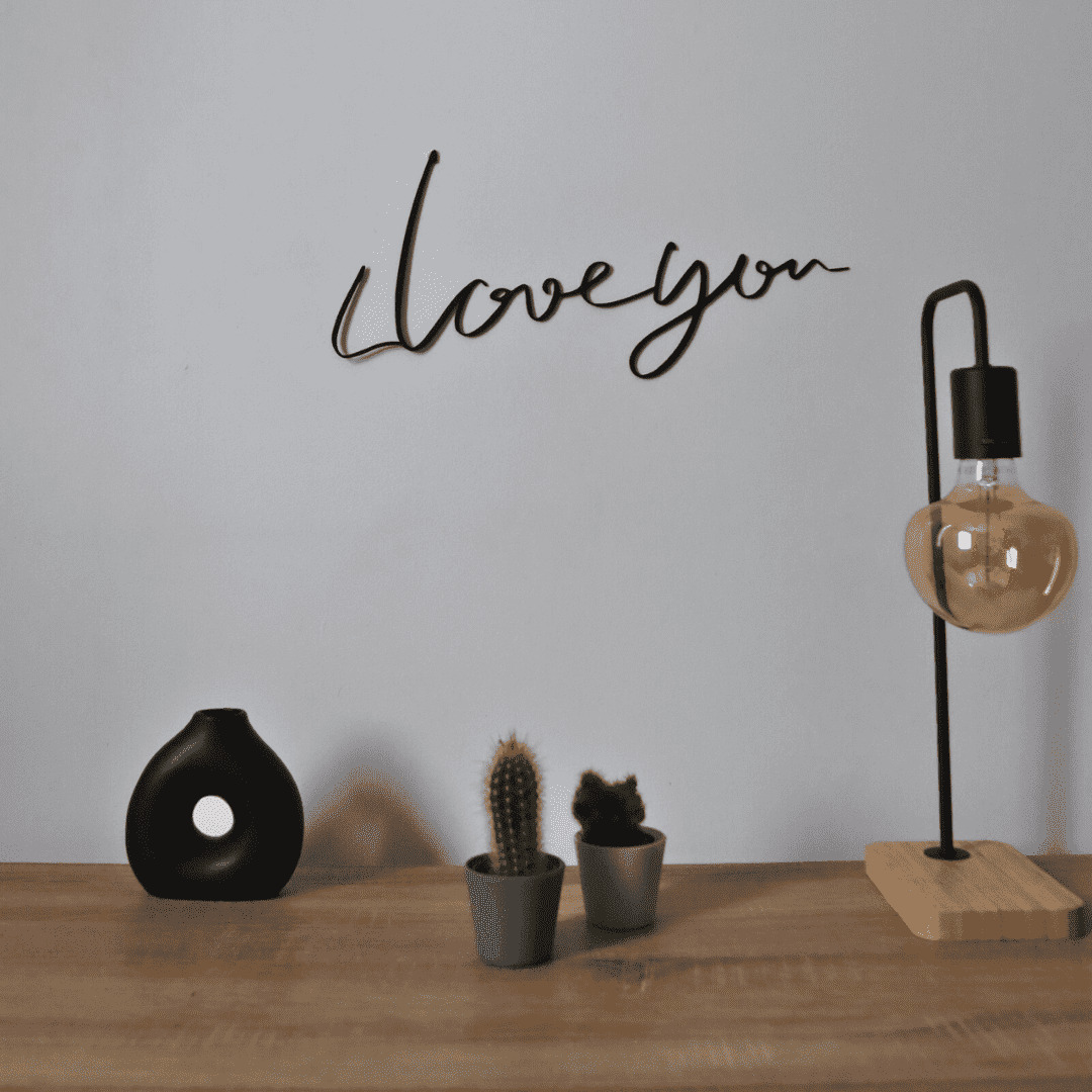 Décoration murale en métal - “I love you” - La P'tite Fabrik