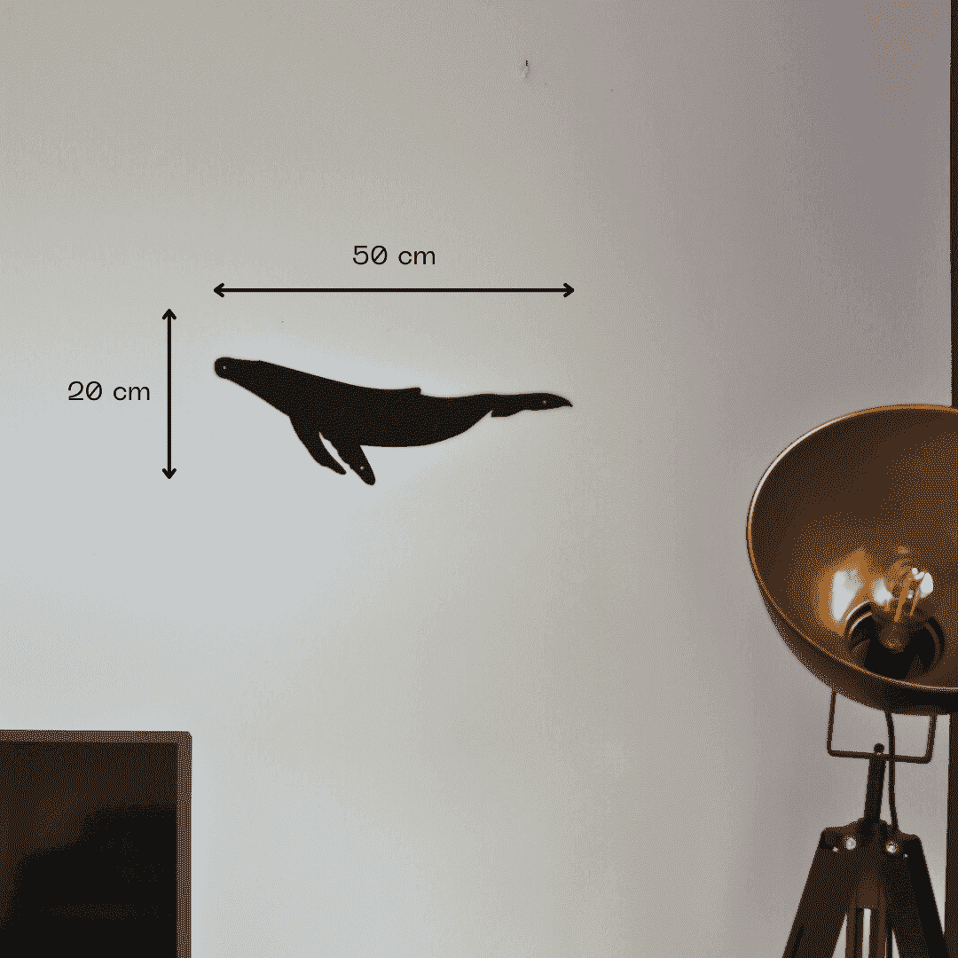 Décoration murale en métal - Nage de baleine - La P'tite Fabrik