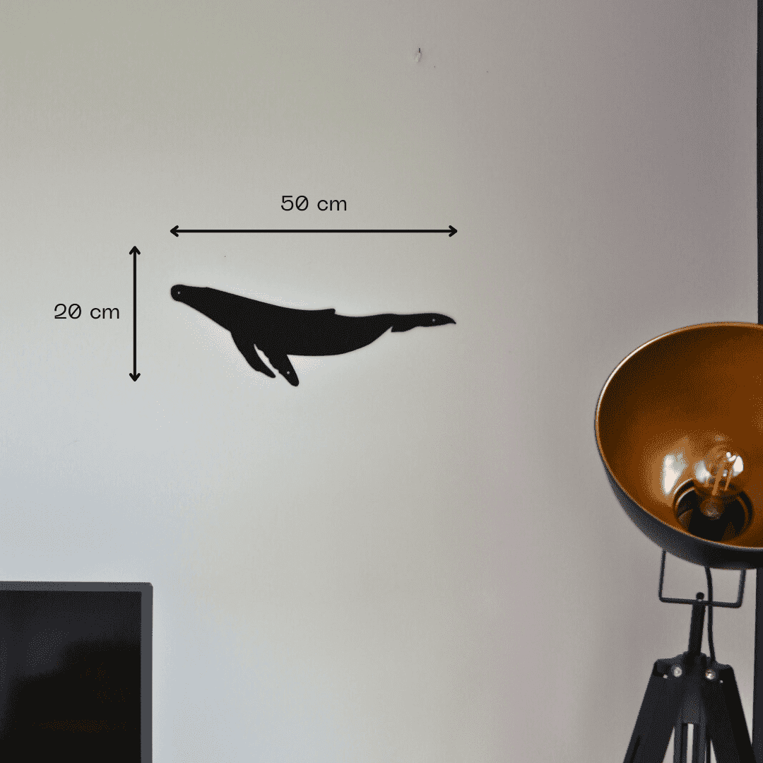 Décoration murale en métal - Nage de baleine - La P'tite Fabrik