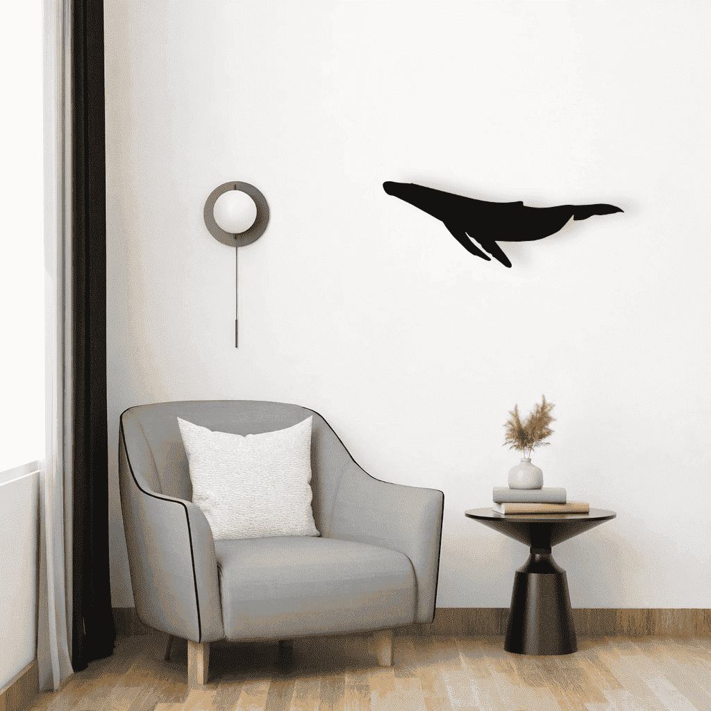Décoration murale en métal - Nage de baleine - La P'tite Fabrik