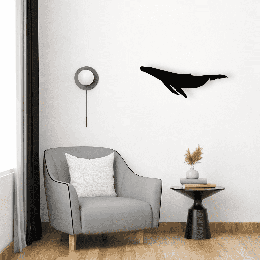 Décoration murale en métal - Nage de baleine - La P'tite Fabrik