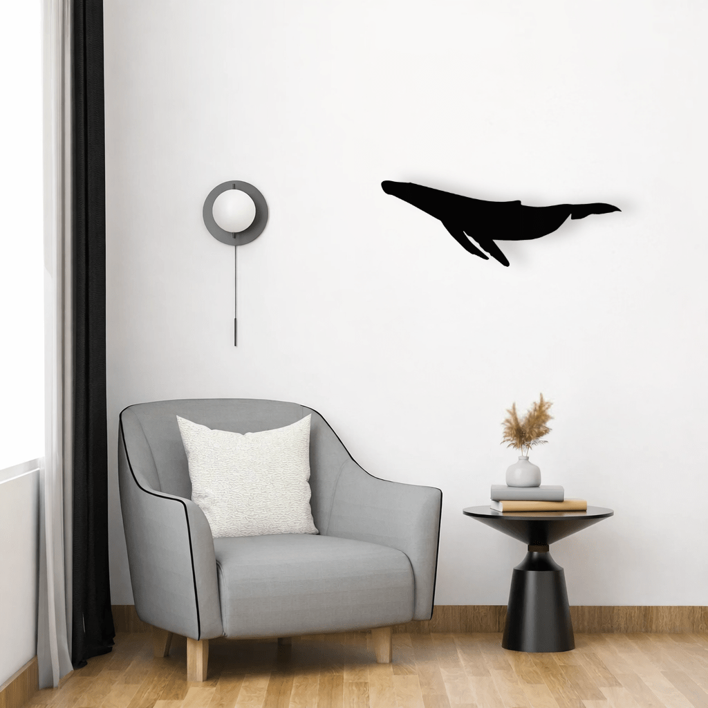 Décoration murale en métal - Nage de baleine - La P'tite Fabrik