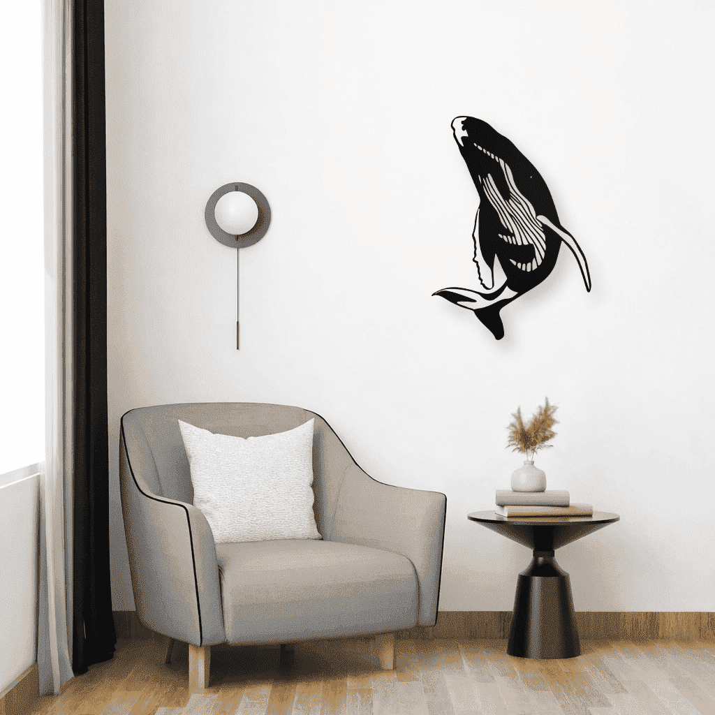 Décoration murale en métal - Saut de baleine - La P'tite Fabrik