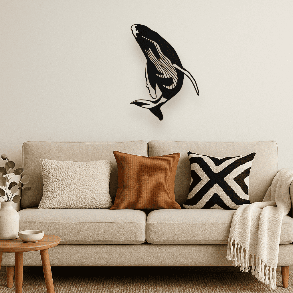 Décoration murale en métal - Saut de baleine - La P'tite Fabrik