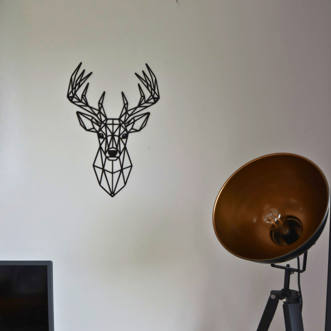 Décoration murale en métal - Tête de cerf géométrique - La P'tite Fabrik