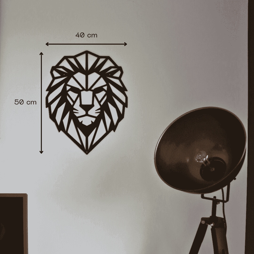 Décoration murale en métal - Tête de lion géométrique - La P'tite Fabrik
