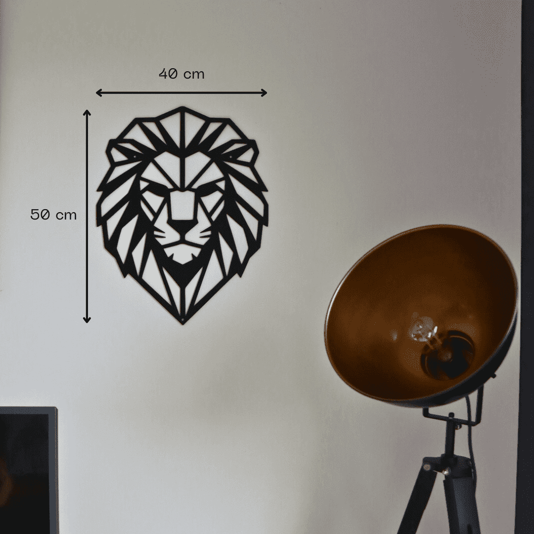 Décoration murale en métal - Tête de lion géométrique - La P'tite Fabrik