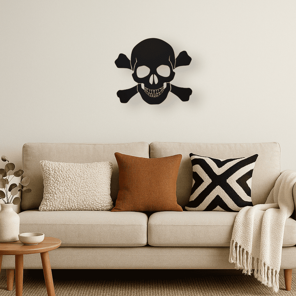 Décoration murale en métal - Tête De Mort - La P'tite Fabrik