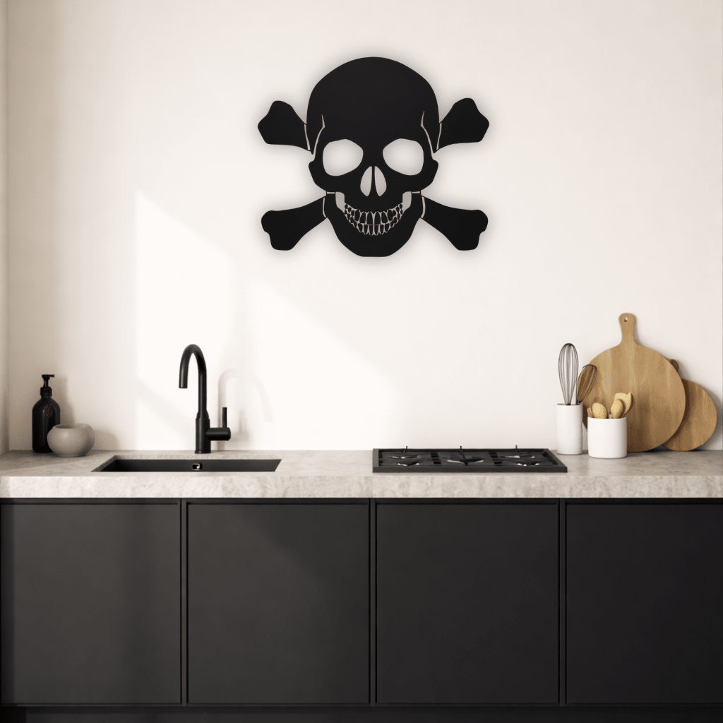 Décoration murale en métal - Tête De Mort - La P'tite Fabrik