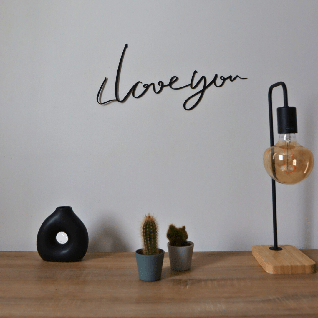 Décoration murale en métal - “I love you” - La P'tite Fabrik