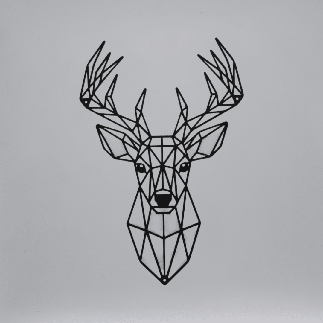 Décoration murale en métal - Tête de cerf géométrique - La P'tite Fabrik