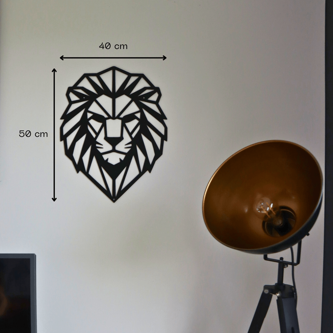 Décoration murale en métal - Tête de lion géométrique - La P'tite Fabrik