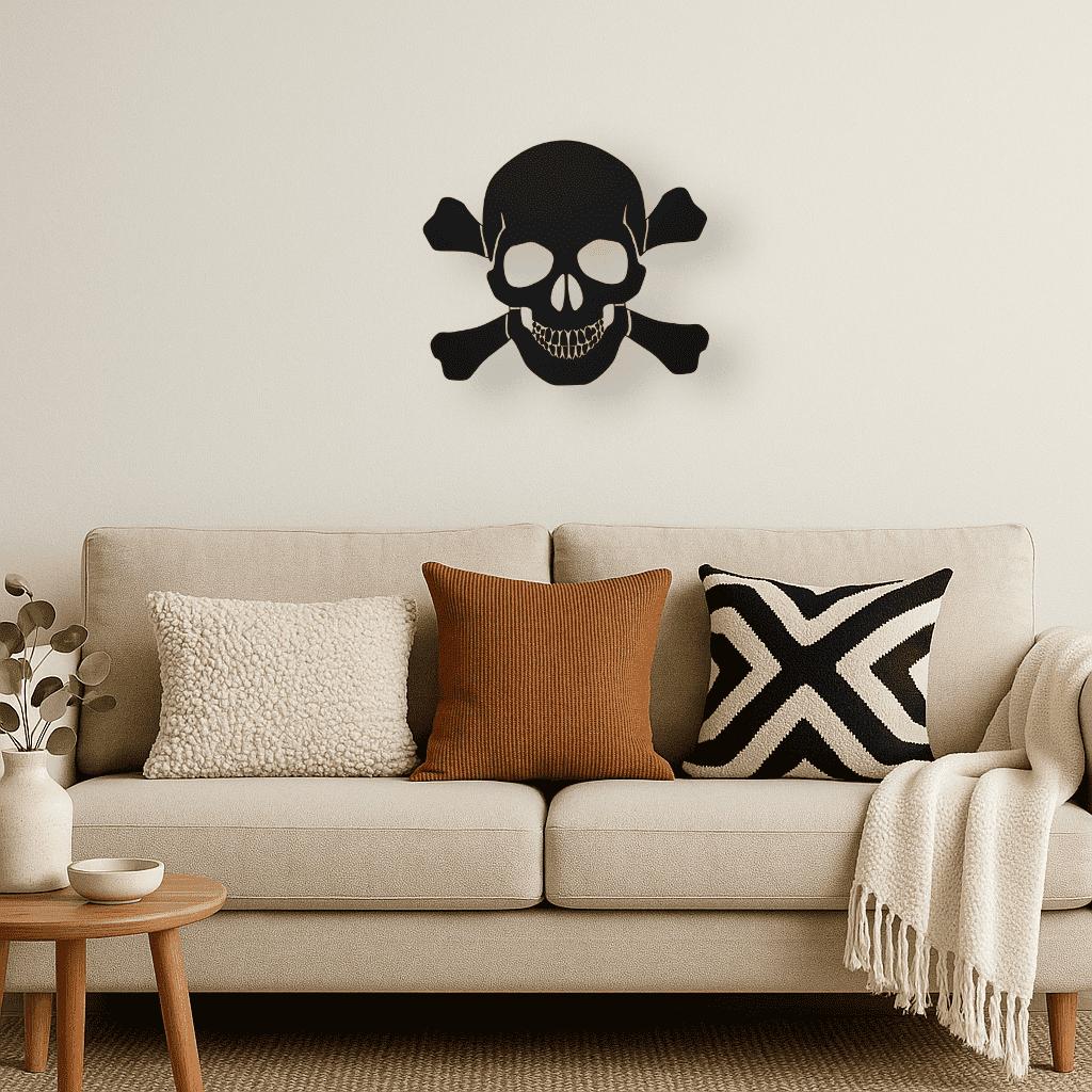 Décoration murale en métal - Tête De Mort - La P'tite Fabrik